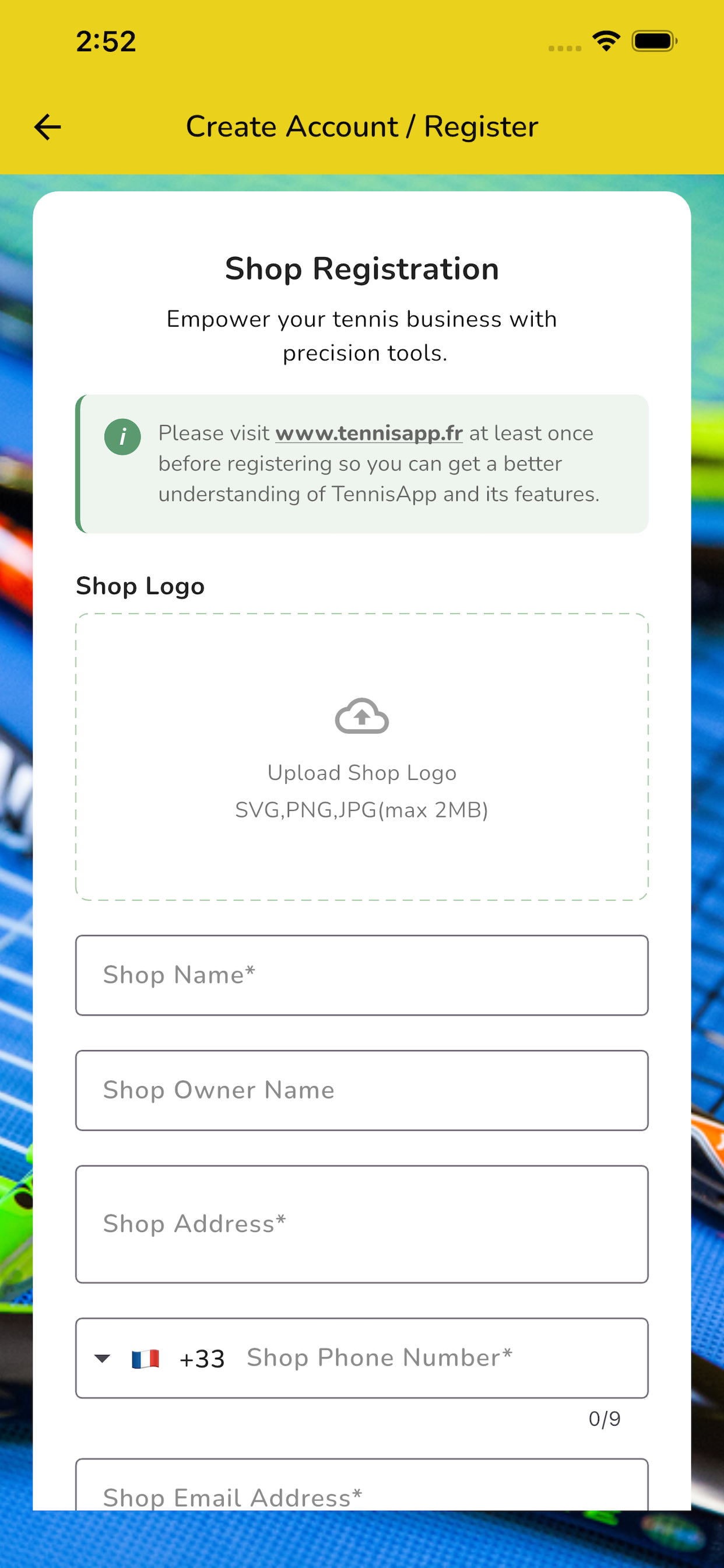 TennisApp Admin