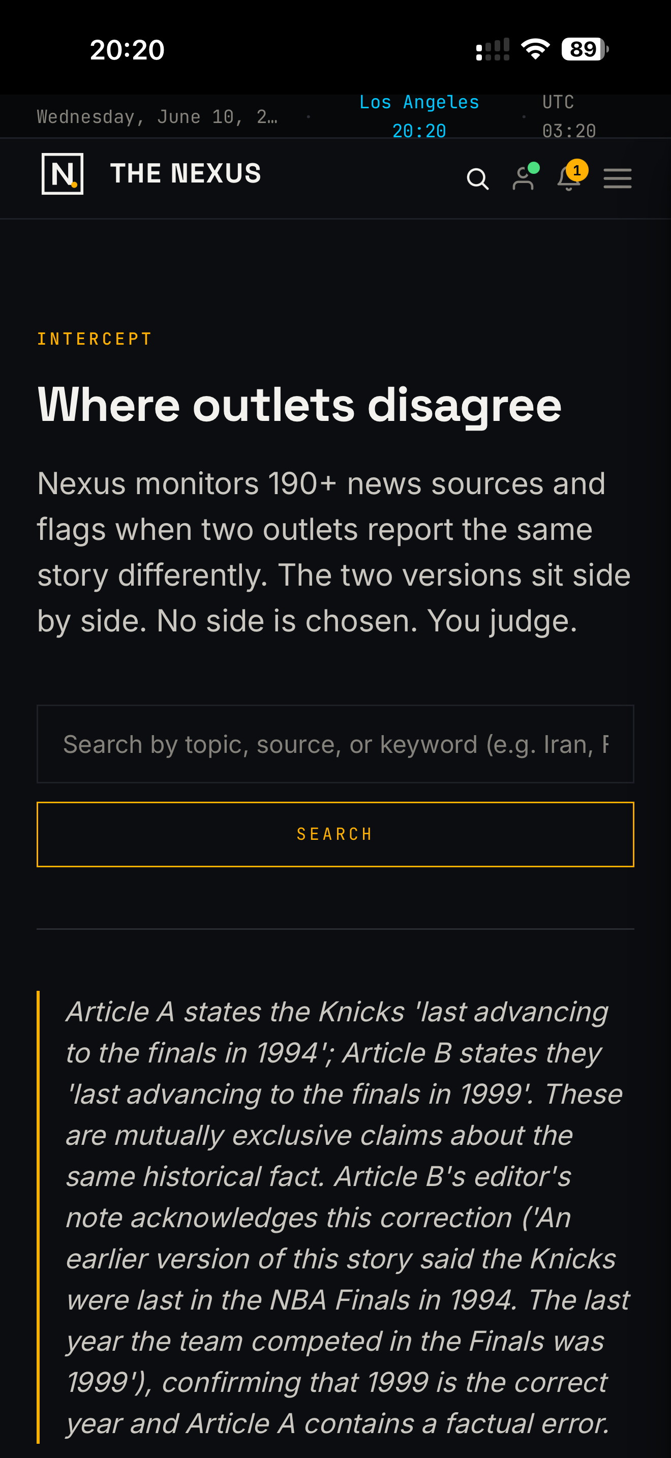The Nexus: News Intelligence