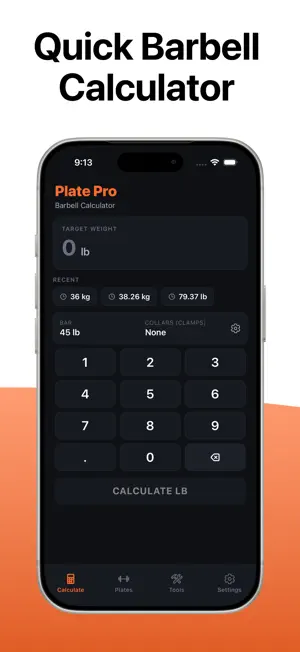 Plate Pro - Barbell Calculator screenshot 1