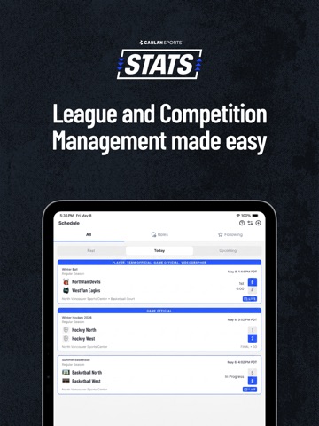 Canlan Sports Stats iPad screenshot