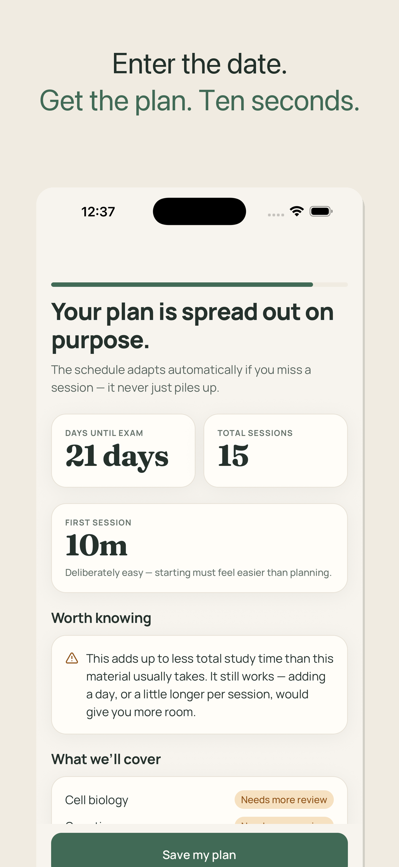 StudyAhead: Exam Study Planner screenshot 2
