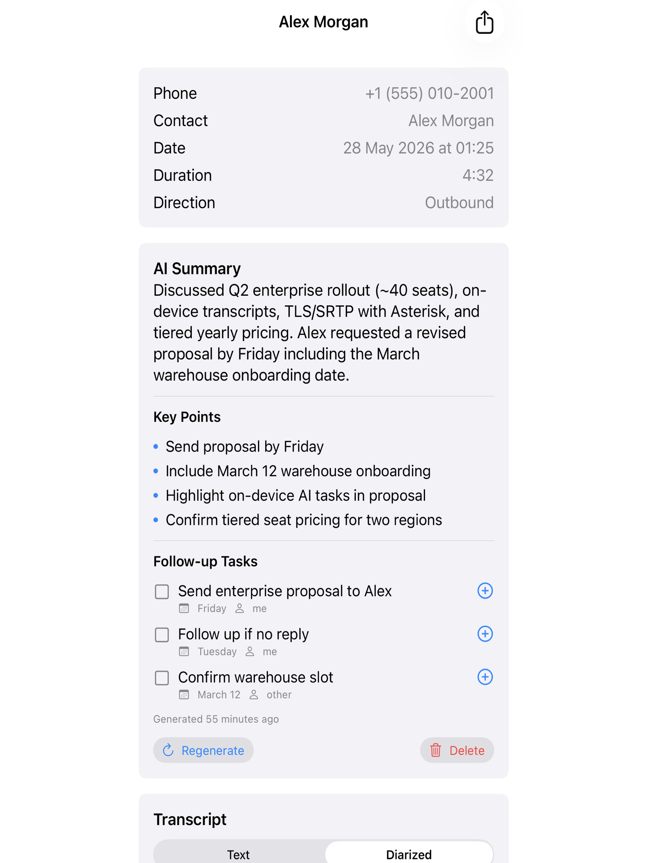 Callmar — SIP Phone & AI Notes screenshot 11
