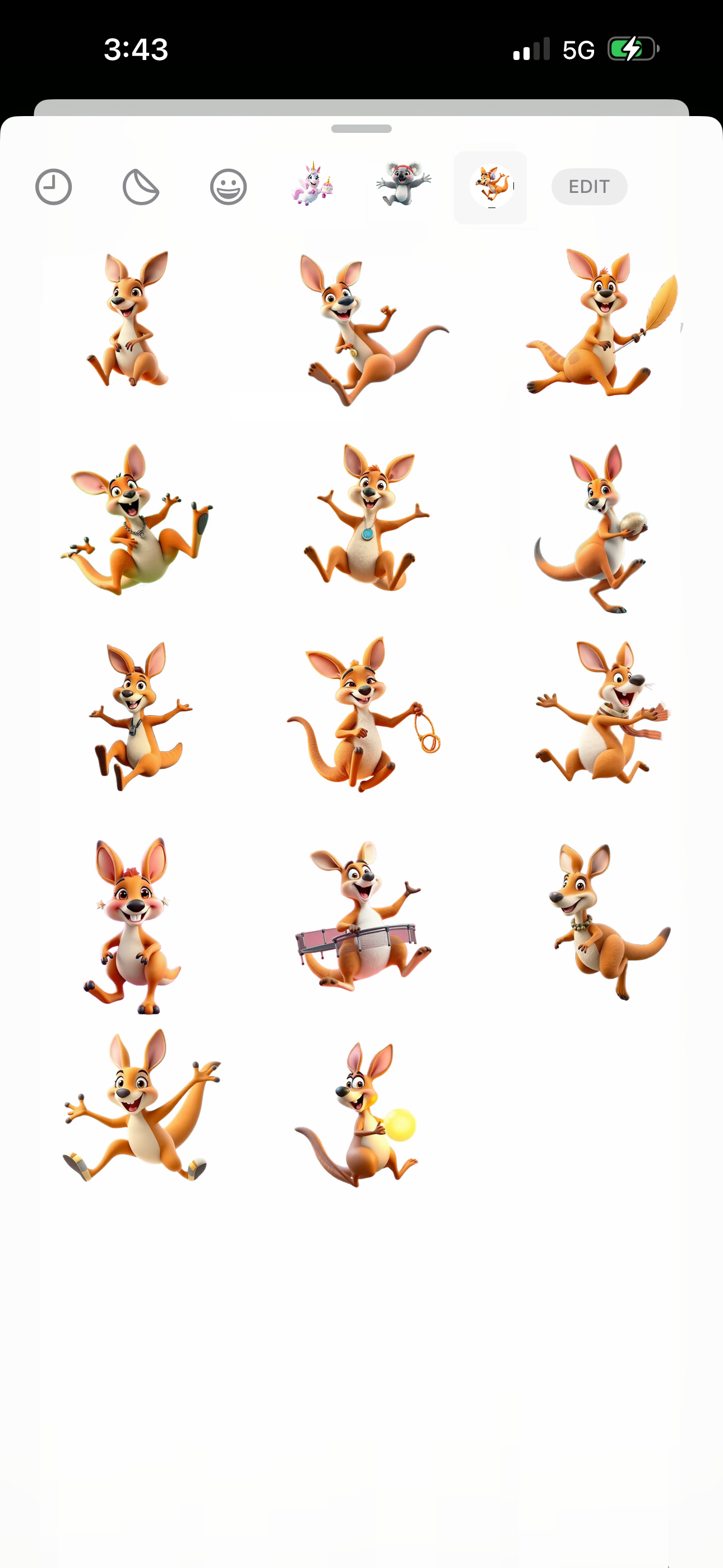 Jumping Kangaroo Stickers screenshot 3
