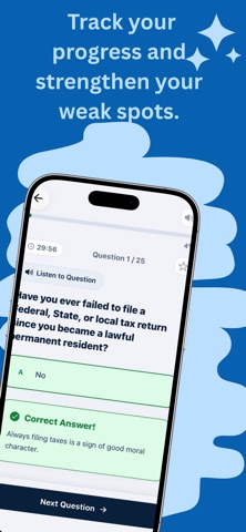 Citizenship Test Coach iPhone screenshot
