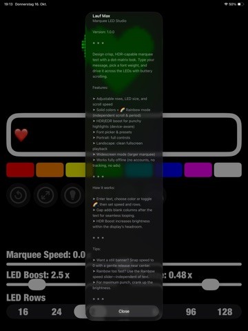 Lauf Max iPad screenshot