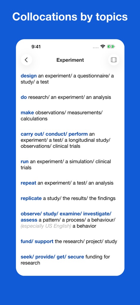 English Collocations By Topics - Reference App | MWM