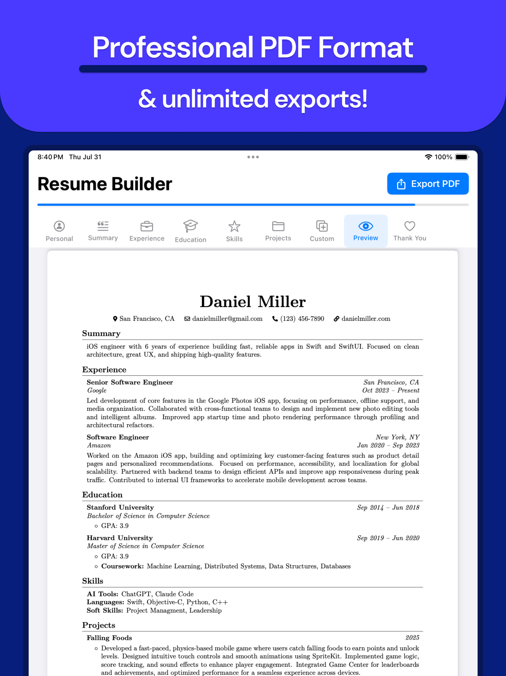 CV Maker - PDF + LaTeX screenshot 9