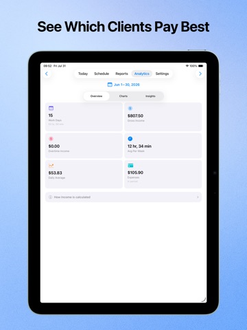 WorkHourly: Work Hours Tracker iPad screenshot