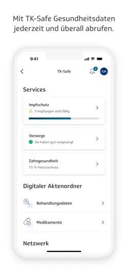Screenshot von TK-App auf dem iPhone 6