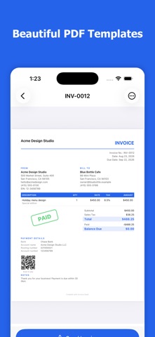 Invoice Maker - Invoice Dash iPhone screenshot