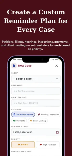 Lawyer Docket: Deadlines screenshot 2