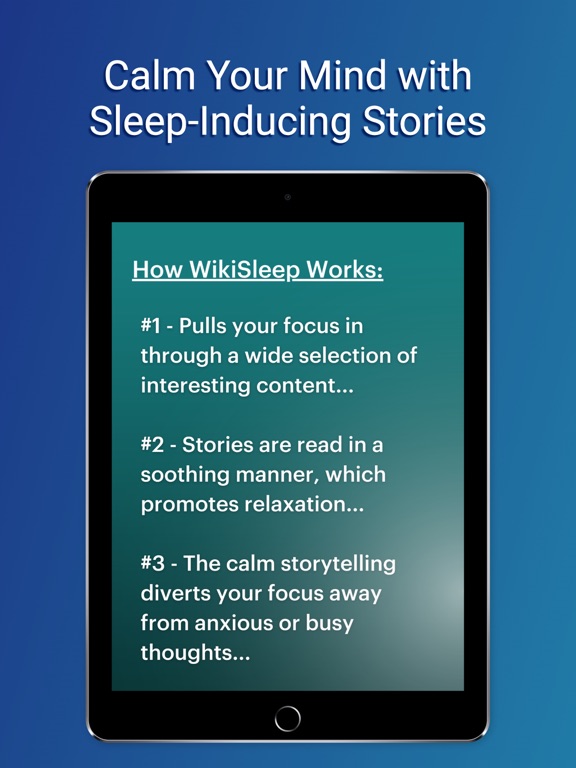 WikiSleep: Bedtime Stories iPad screenshot 4 - Health & Fitness app