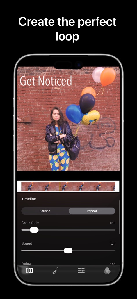 Cinemagraph Pro - This tool empowers users to meticulously craft motion with the interactive timeline and precise crossfade and speed controls.