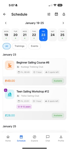 Sclubber.com Sports Platform screenshot