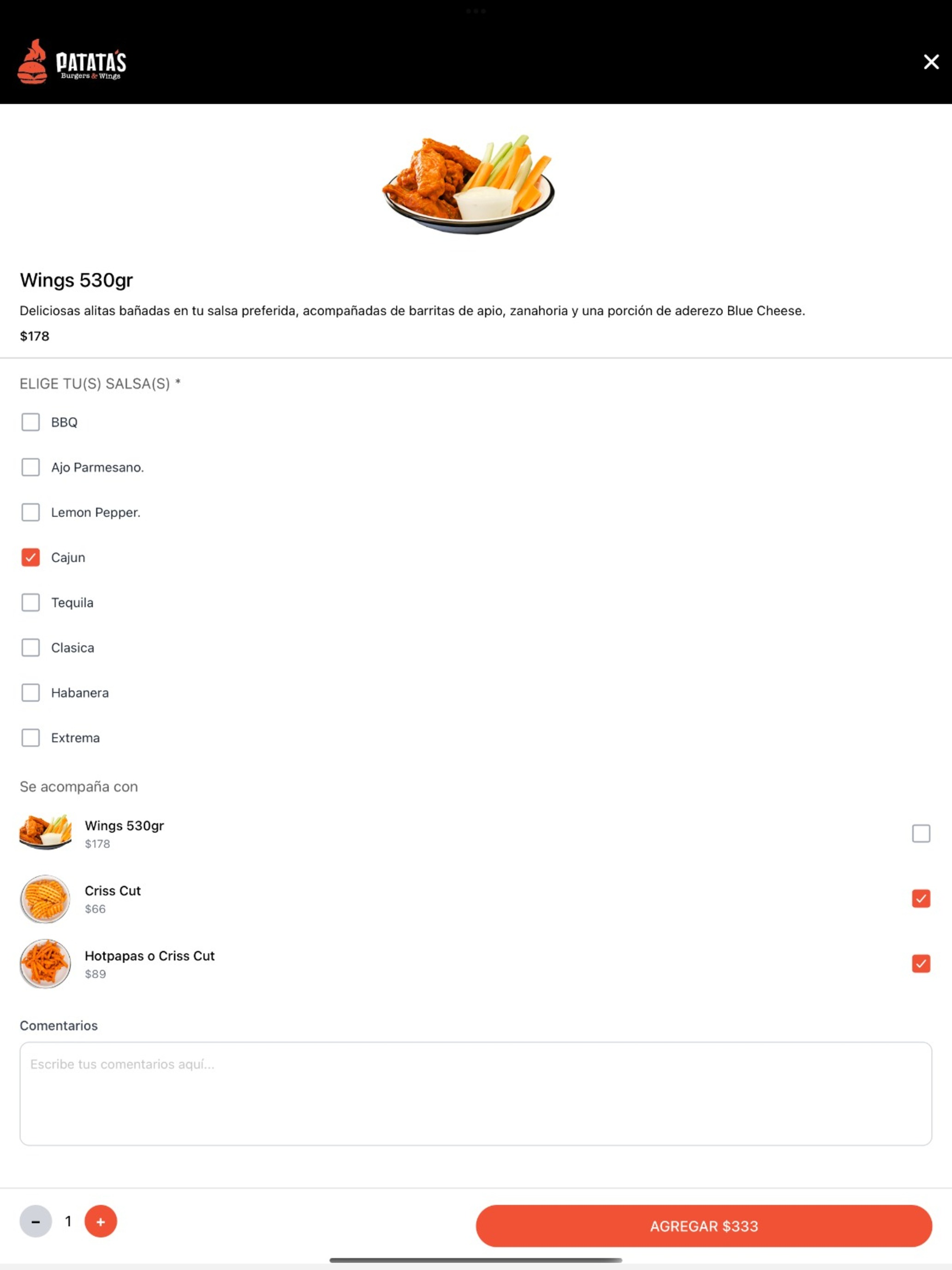 Patatas Burger Wings