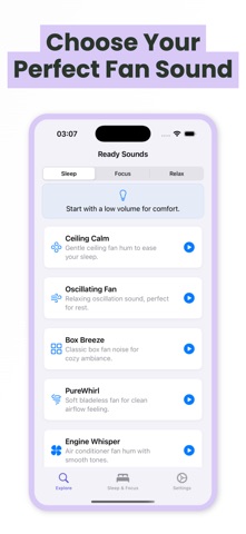 Sleep & Focus Fan - Noise iPhone screenshot