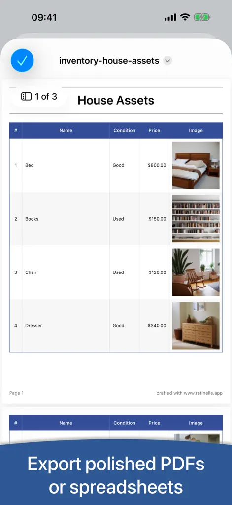 Photo Inventory Retinelle - Productivity App | MWM