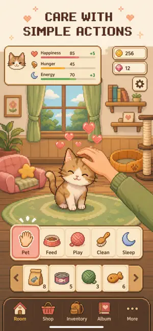 Cozy Cat Room: Virtual Pet screenshot 2