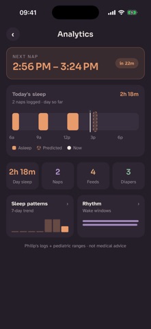 Naps - Baby sleep tracker iPhone screenshot