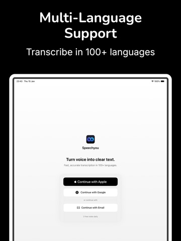 Speechyou - Voice Notes iPad screenshot