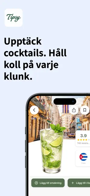 Tipsy: Cocktails & Drinkar iPhone screenshot 1