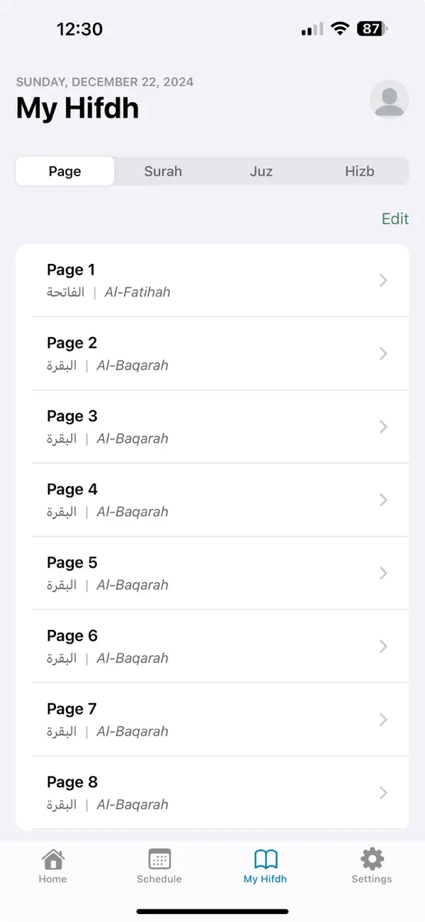 Screenshot #1 pour Muraja3app | Quran revision