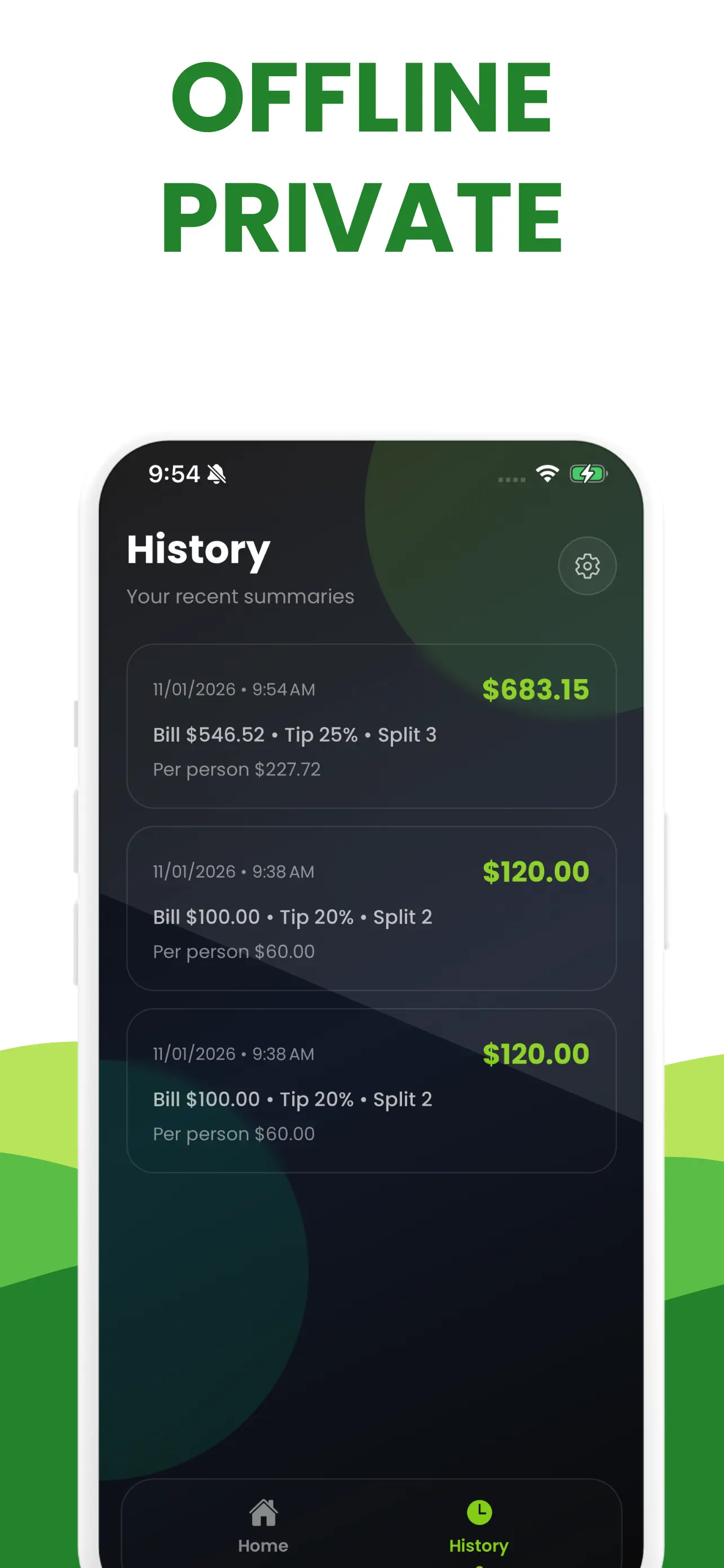 #4. Tip Calculator % Split Bill (iOS) By: Andrii Kulchytskyi