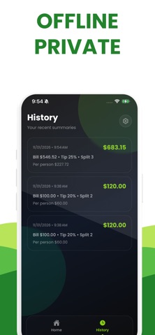 Tip Calculator % Split Bill screenshot