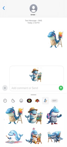 Painter Whale Stickers iPhone screenshot