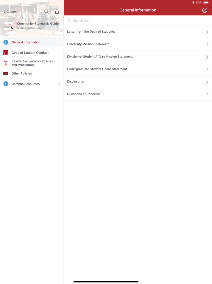 #2. Catholic University of America (iOS) Podle: The Catholic University of America