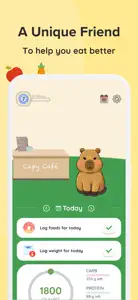 Capy Diet: Fun Calorie Counter screenshot #1 for iPhone
