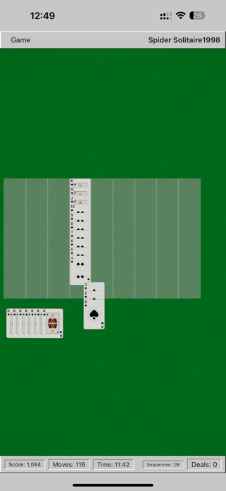 Spider Solitaire1998 Screenshot 4 of 6