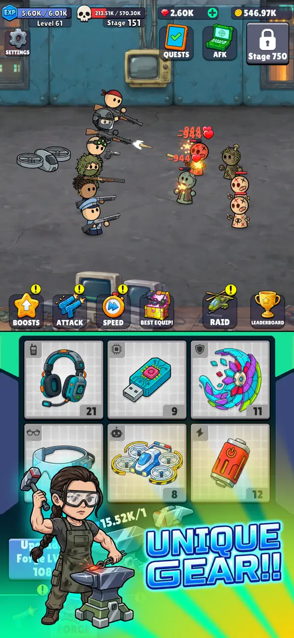 Idle Squad Tactics iOS Mod IPA screenshot 6 - iOS game interface