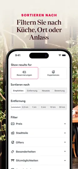 Screenshot von OpenTable auf dem iPhone 3