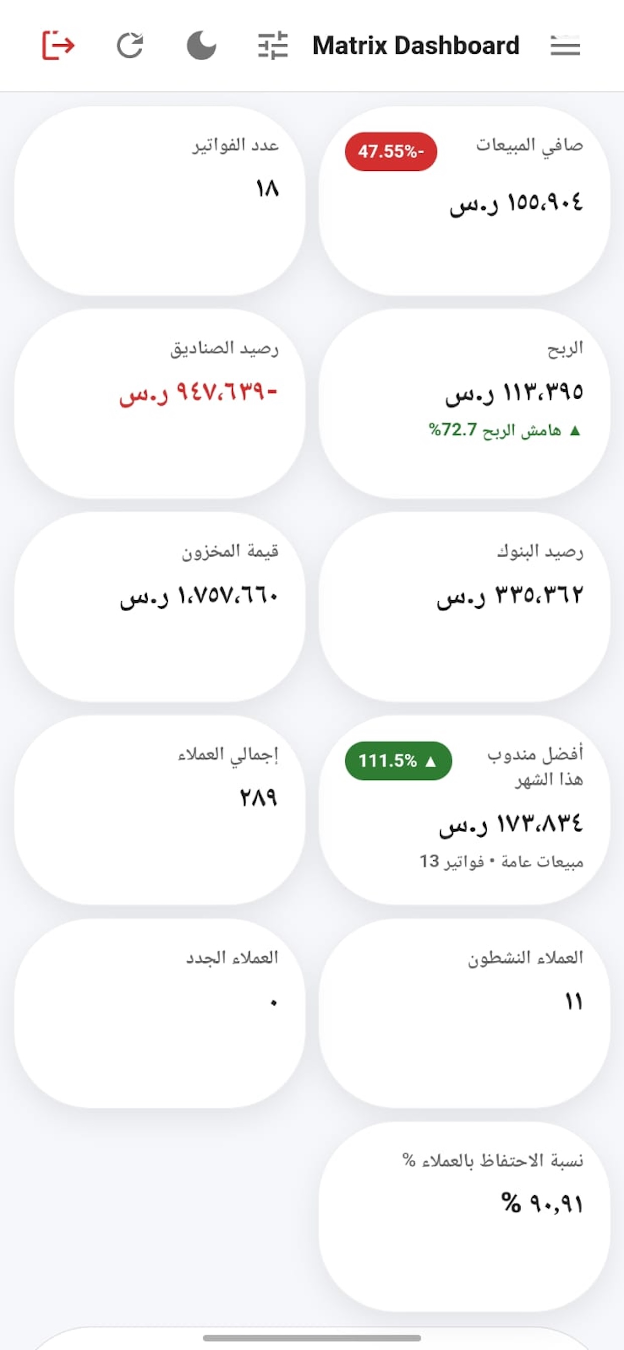 Matrix Dashboard