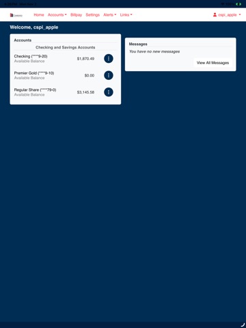 Combined Employees CU Mobile iPad screenshot