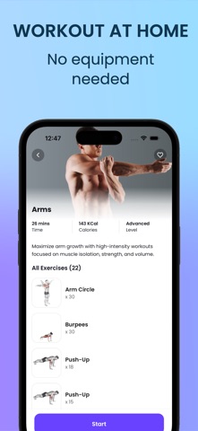 30 Day Workout - QuickFit iPhone screenshot