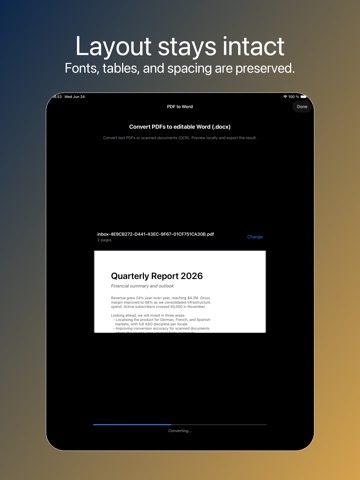 PDF to Word: Converter & OCR iPad screenshot