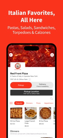 Red Front Pizza iPhone screenshot