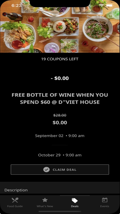 Whitsunday Menu Screenshot