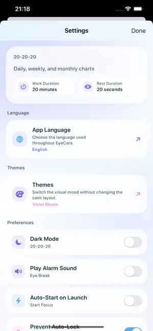 EyeCare: 20-20-20 Pomodoro screenshot 3