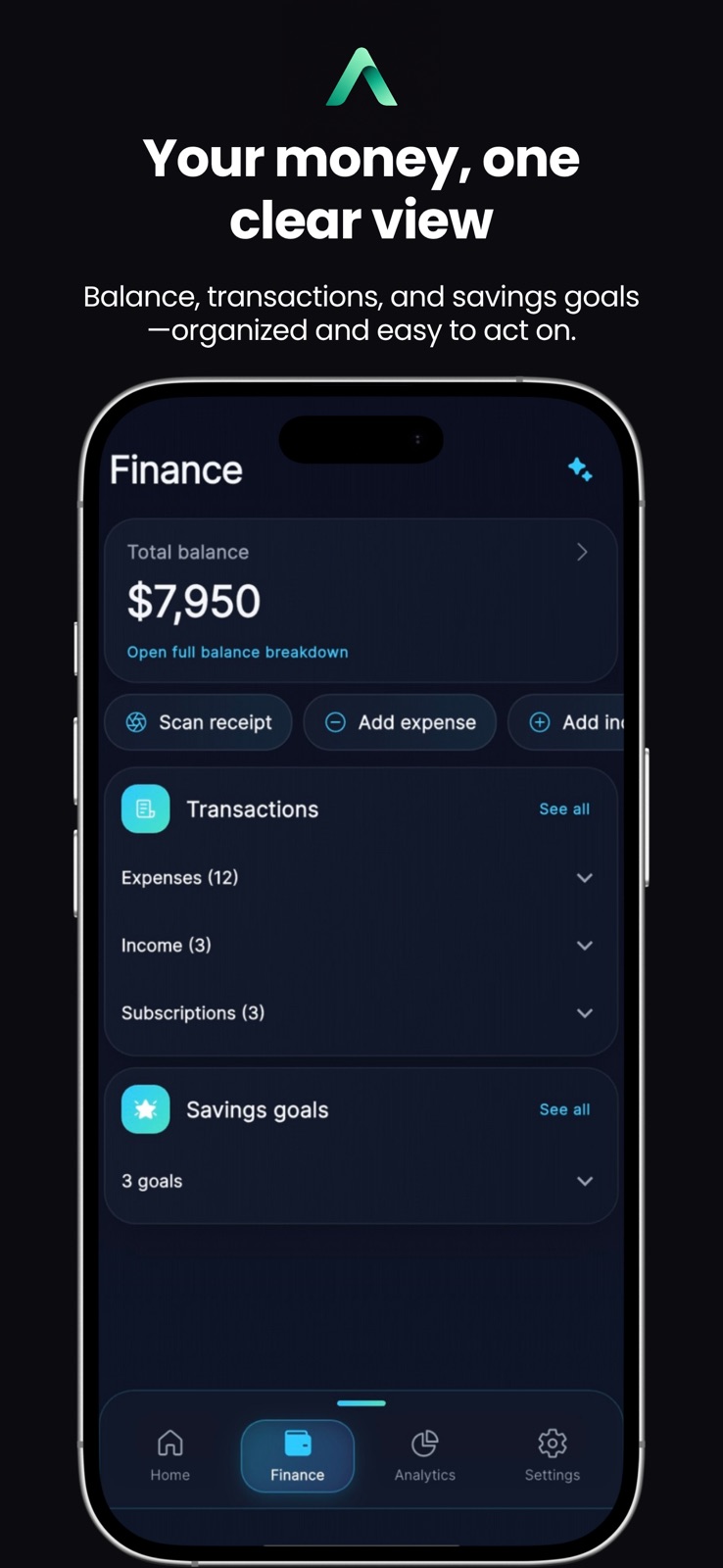 Avora: Smart Personal Finance iphone screenshot 3
