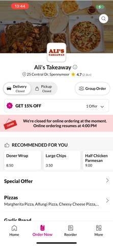 Ali's Takeaway. Screenshot 2 of 4