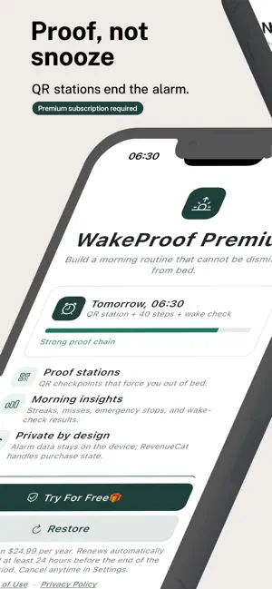 WakeProof Alarm Clock screenshot 1