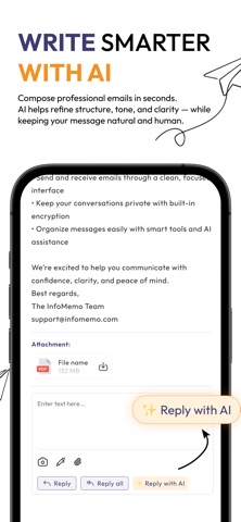 InfoMemo: Secure Mail iPhone screenshot
