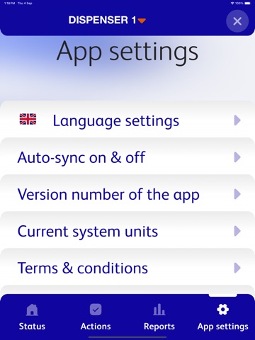 Diversey IntelliControl iPad screenshot