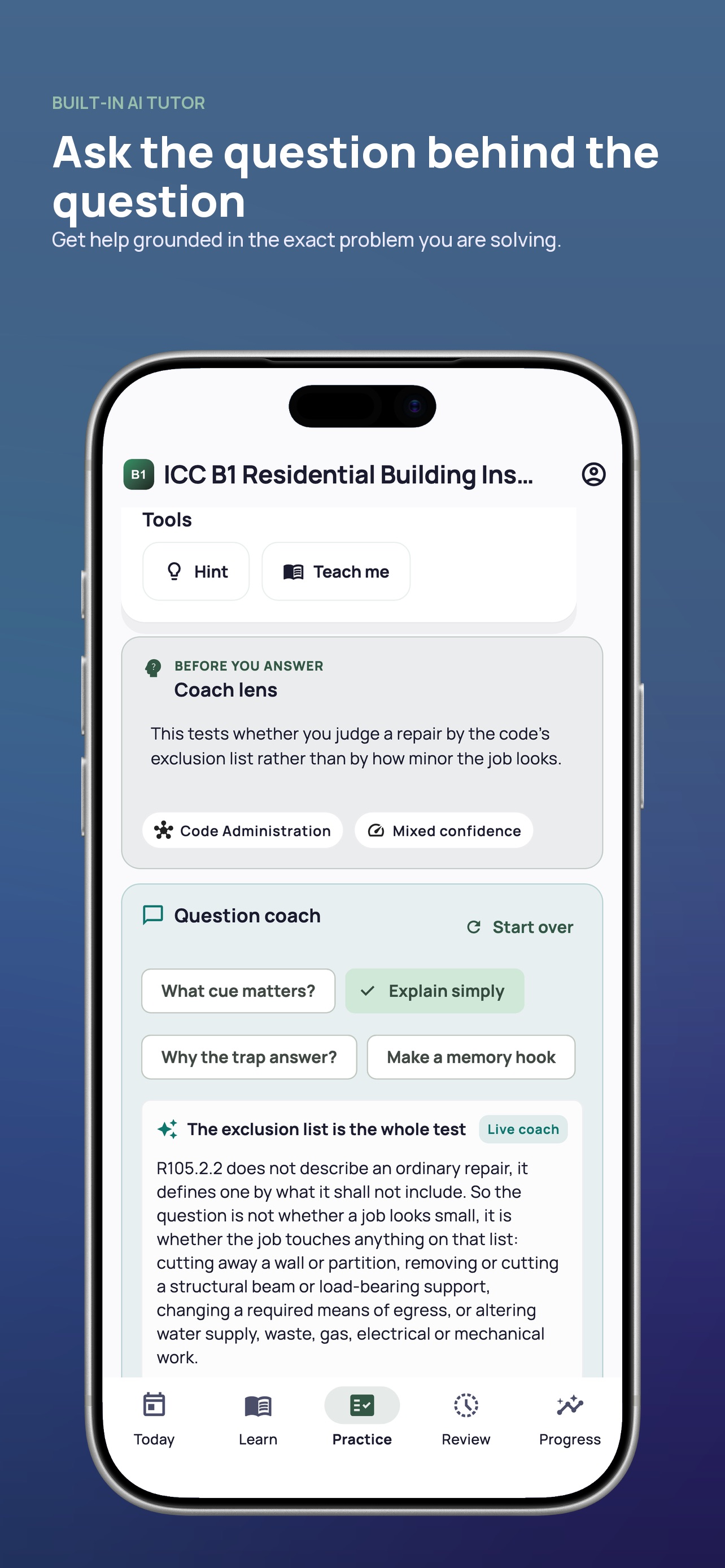 Screenshot 3 of ICC B1 Building Inspector Prep