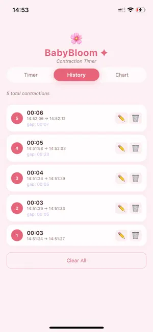 BabyBloom: Contraction Timer screenshot 4