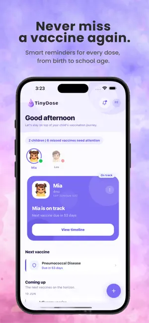 TinyDose: Baby Vaccine Tracker screenshot 1