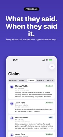 InjuryLog - Claim Journal iPhone screenshot